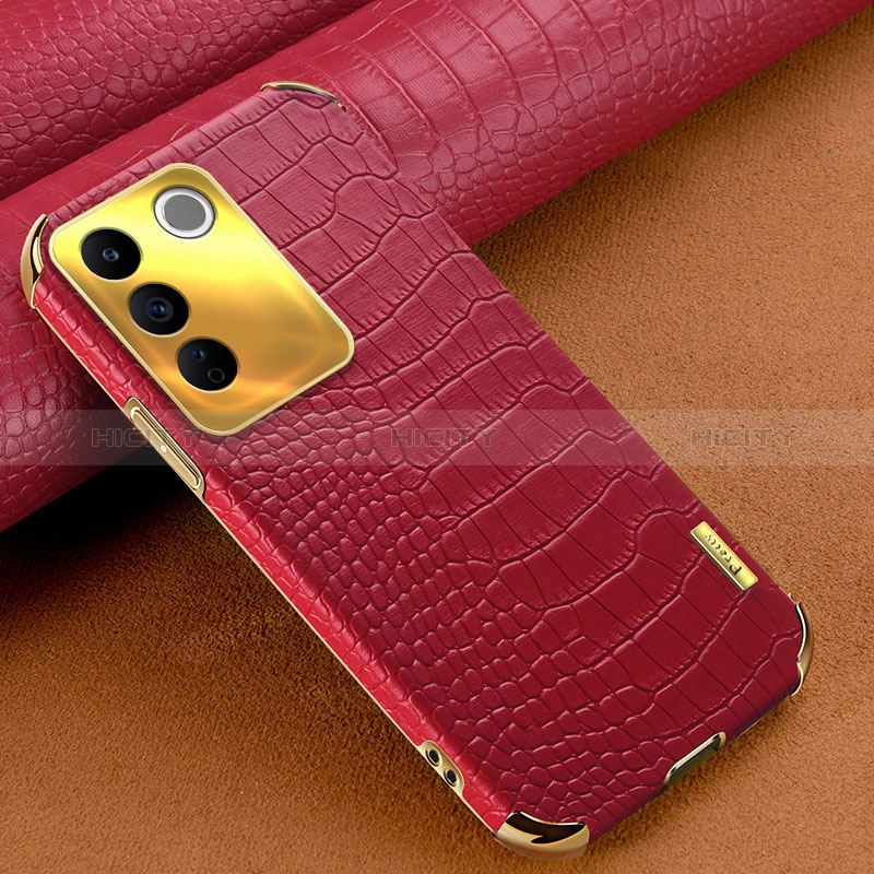 Custodia Lusso Pelle Cover XD1 per Vivo V27e 5G Rosso