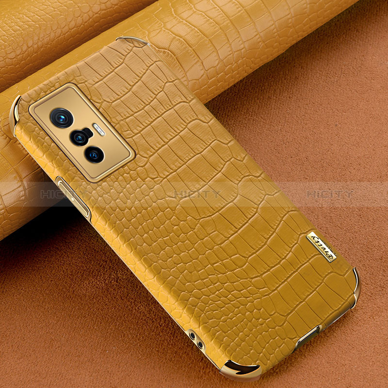 Custodia Lusso Pelle Cover XD1 per Vivo X70t Giallo