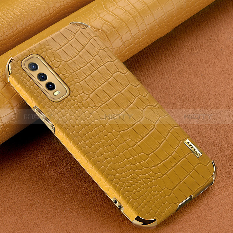 Custodia Lusso Pelle Cover XD1 per Vivo Y70t 5G Giallo