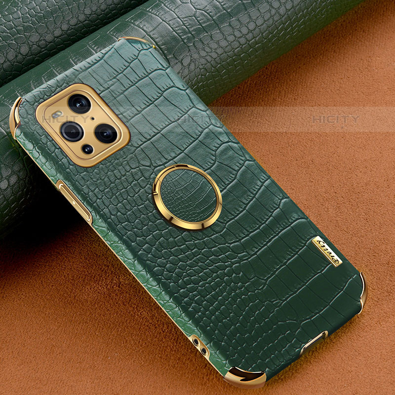 Custodia Lusso Pelle Cover XD2 per Oppo Find X3 Pro 5G Verde