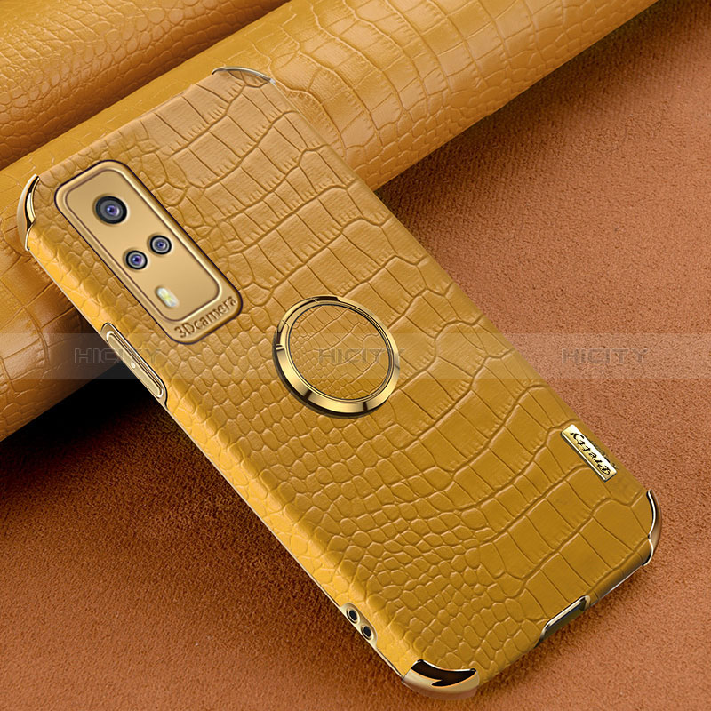 Custodia Lusso Pelle Cover XD4 per Vivo Y53s 4G Giallo