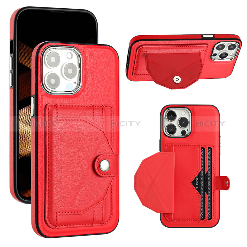 Custodia Lusso Pelle Cover Y01B per Apple iPhone 13 Pro Max Rosso