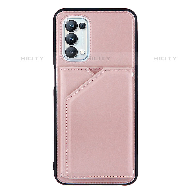 Custodia Lusso Pelle Cover Y01B per Oppo A93 5G Oro Rosa