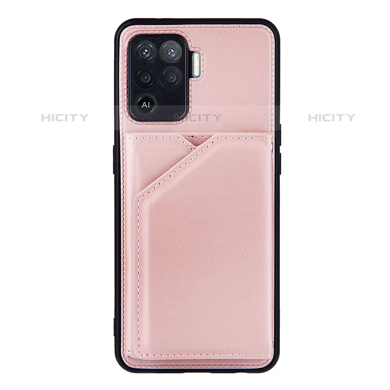 Custodia Lusso Pelle Cover Y01B per Oppo A94 4G Oro Rosa