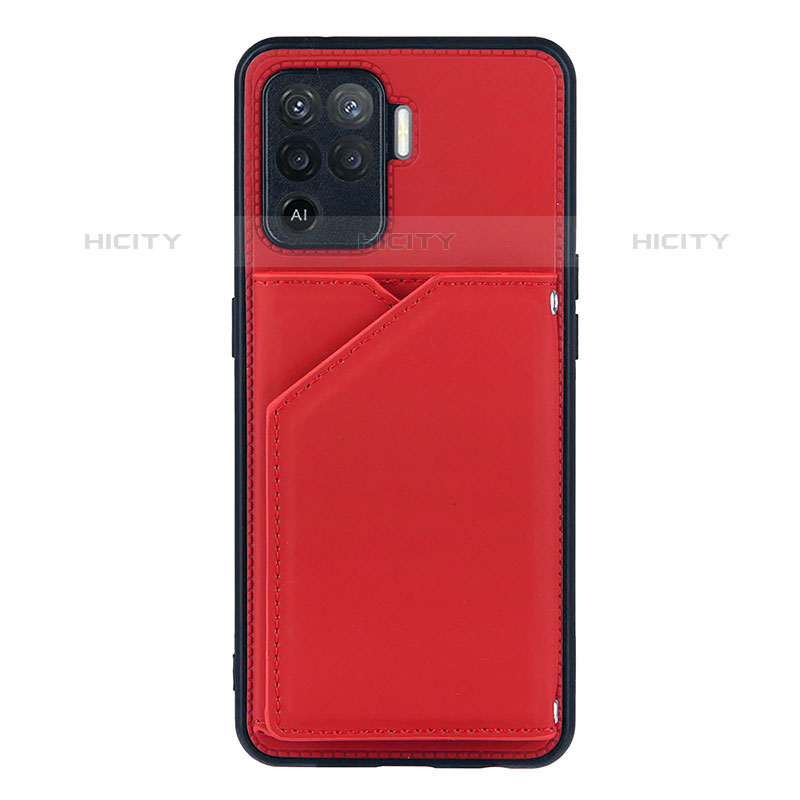 Custodia Lusso Pelle Cover Y01B per Oppo A94 4G Rosso