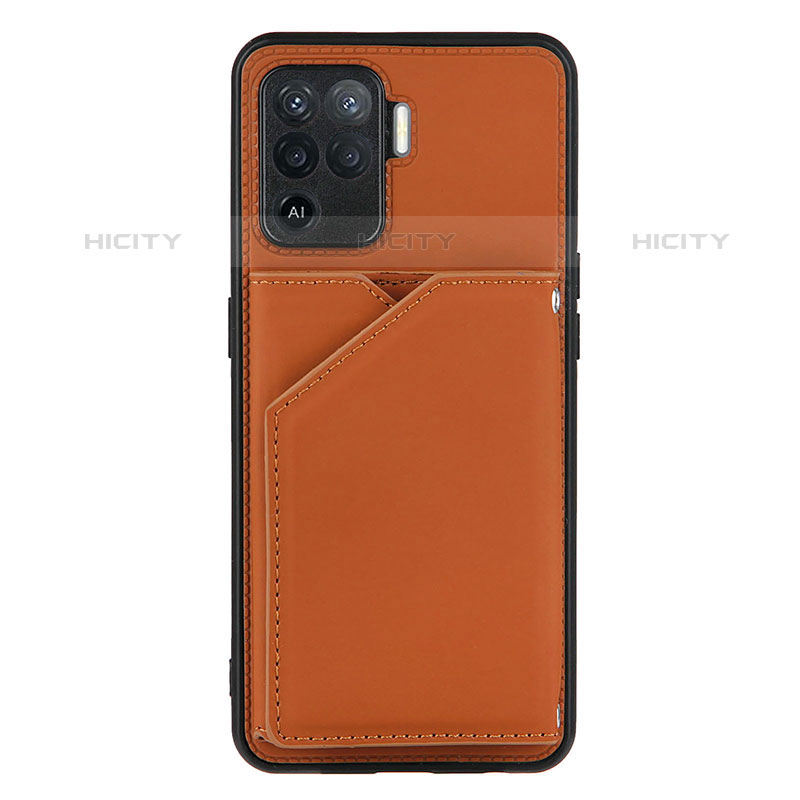 Custodia Lusso Pelle Cover Y01B per Oppo F19 Pro Marrone