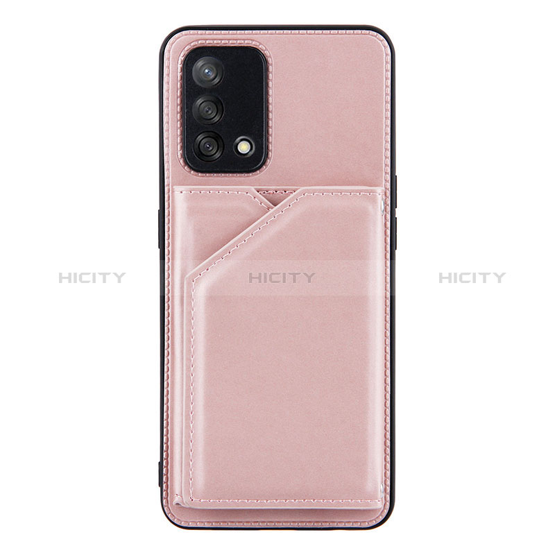 Custodia Lusso Pelle Cover Y01B per Oppo F19s Oro Rosa