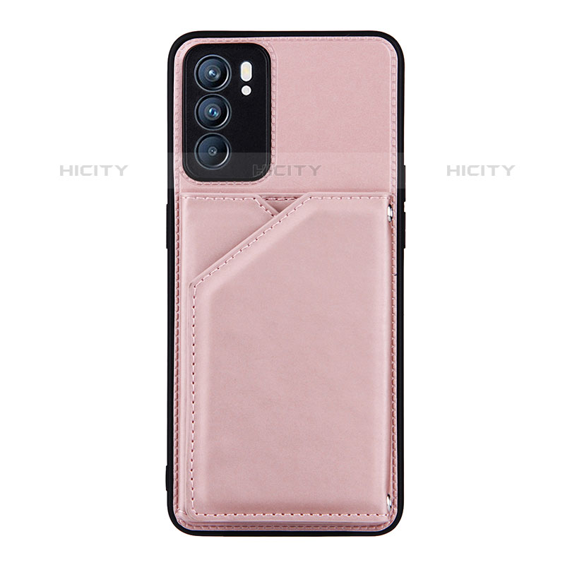 Custodia Lusso Pelle Cover Y01B per Oppo Reno6 5G Oro Rosa