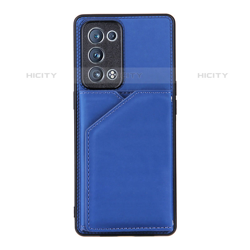 Custodia Lusso Pelle Cover Y01B per Oppo Reno6 Pro+ Plus 5G Blu