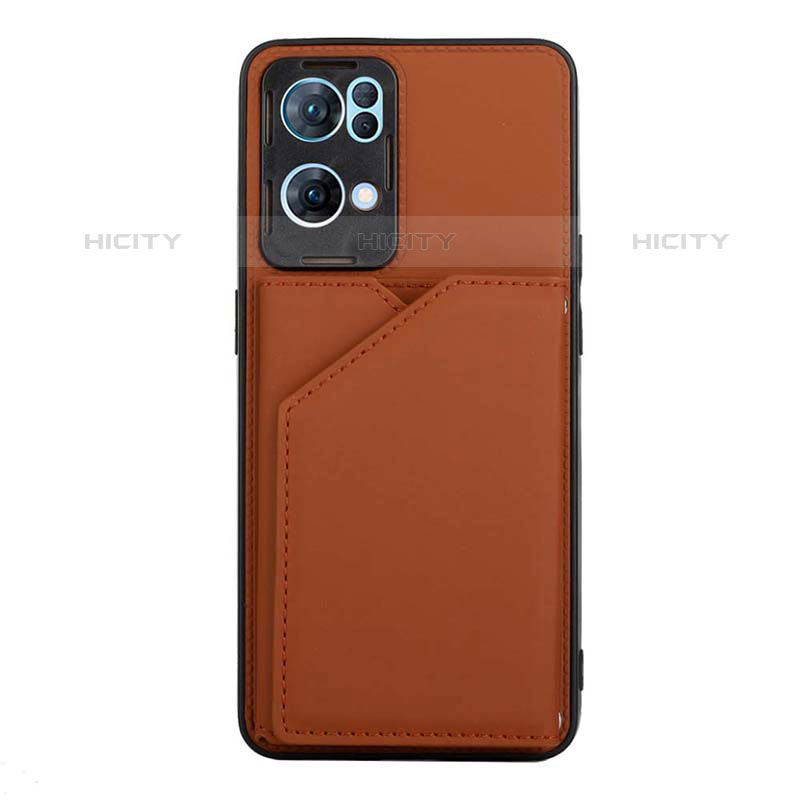 Custodia Lusso Pelle Cover Y01B per Oppo Reno7 Pro 5G Marrone