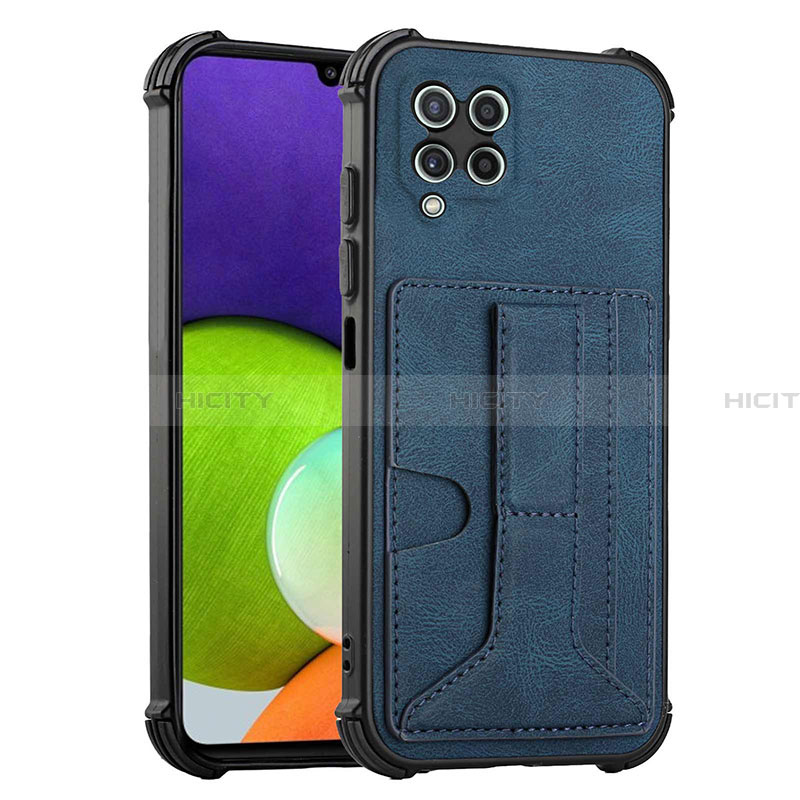 Custodia Lusso Pelle Cover Y01B per Samsung Galaxy A22 4G Blu