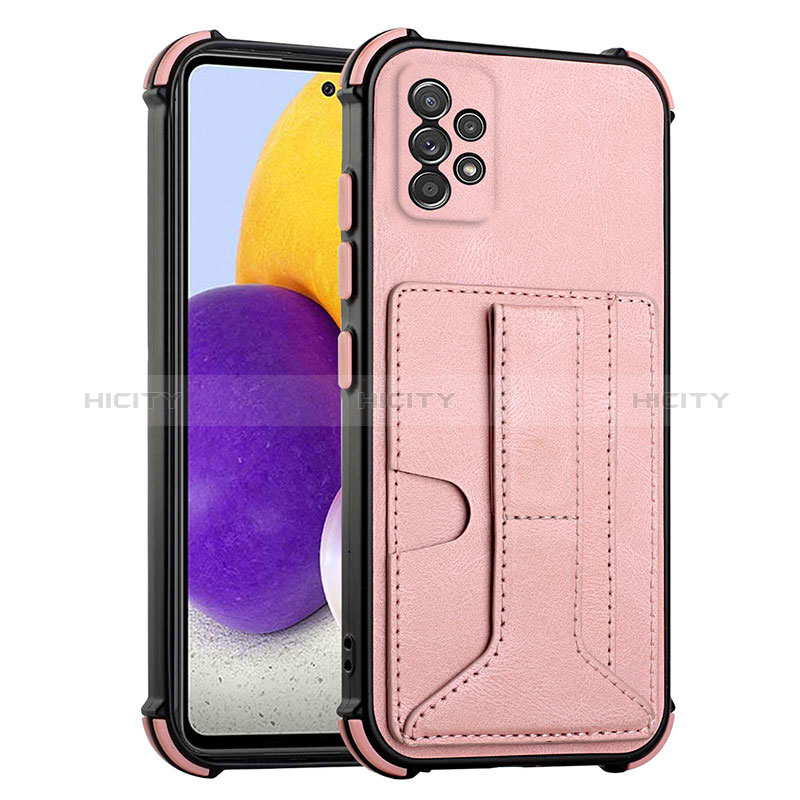 Custodia Lusso Pelle Cover Y01B per Samsung Galaxy A52s 5G Oro Rosa