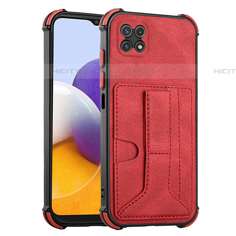 Custodia Lusso Pelle Cover Y01B per Samsung Galaxy F42 5G Rosso