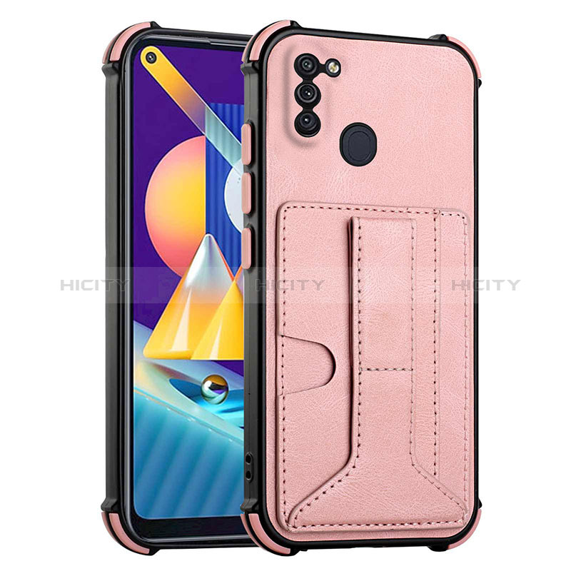 Custodia Lusso Pelle Cover Y01B per Samsung Galaxy M11 Oro Rosa