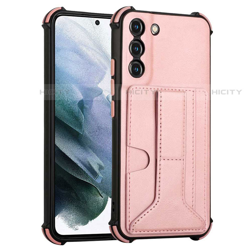 Custodia Lusso Pelle Cover Y01B per Samsung Galaxy S21 Plus 5G Oro Rosa