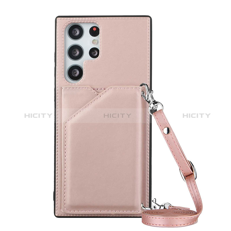 Custodia Lusso Pelle Cover Y01B per Samsung Galaxy S25 Ultra 5G Oro Rosa