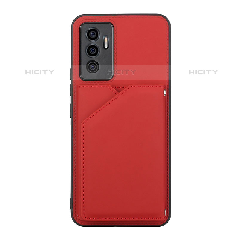 Custodia Lusso Pelle Cover Y01B per Vivo V23e 5G Rosso