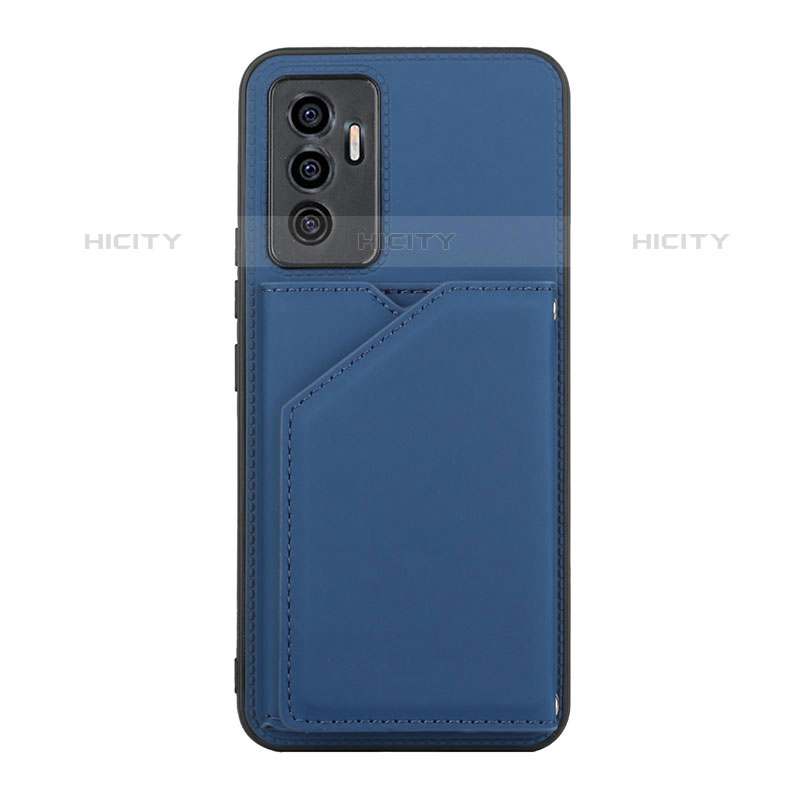 Custodia Lusso Pelle Cover Y01B per Vivo V23e Blu