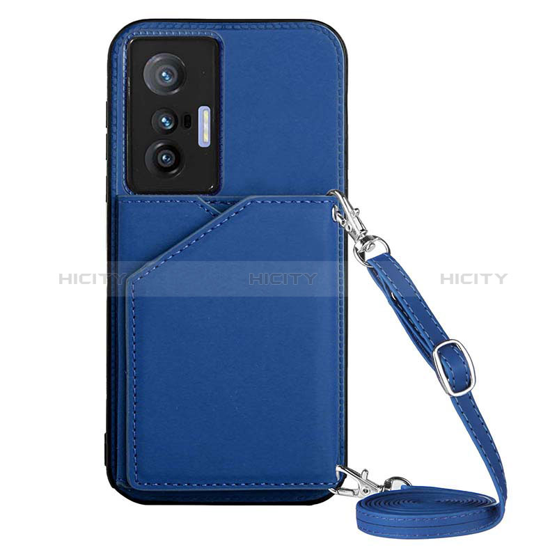 Custodia Lusso Pelle Cover Y01B per Vivo X70 5G Blu