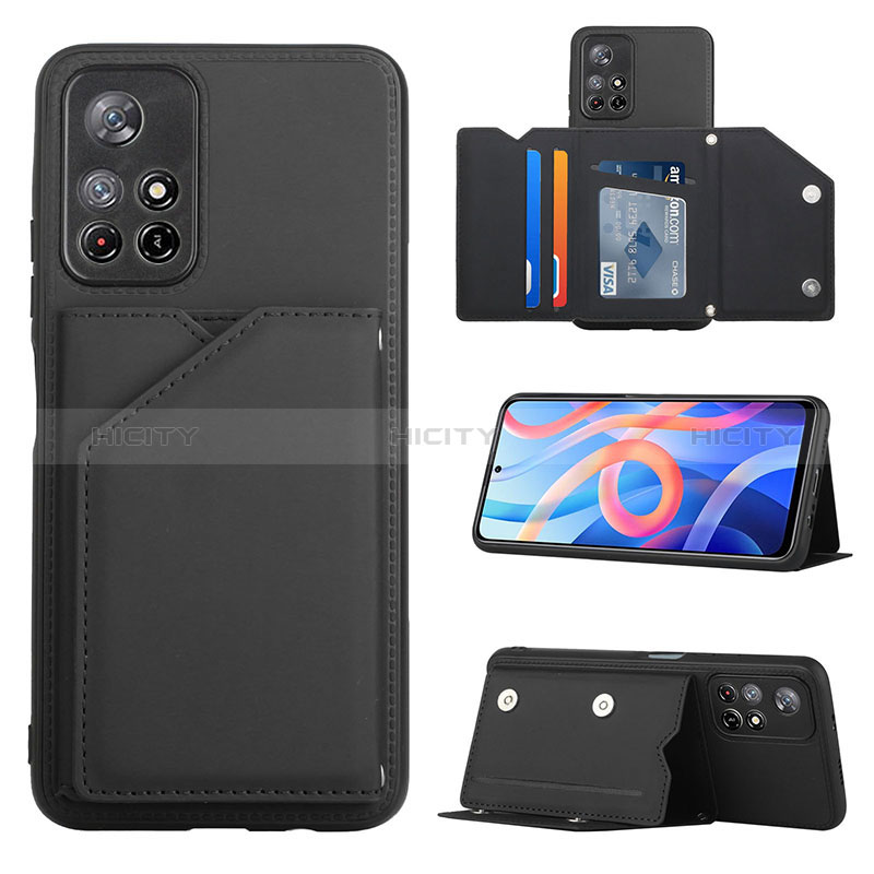 Custodia Lusso Pelle Cover Y01B per Xiaomi Poco M4 Pro 5G Nero