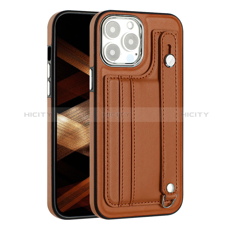 Custodia Lusso Pelle Cover Y02B per Apple iPhone 14 Pro Marrone