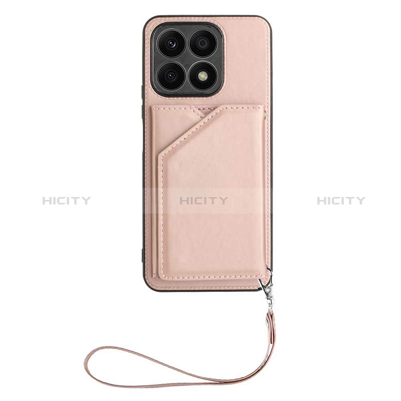 Custodia Lusso Pelle Cover Y02B per Huawei Honor X8a 4G Oro Rosa