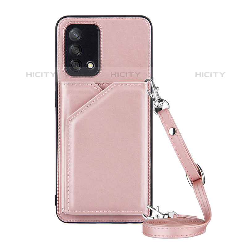 Custodia Lusso Pelle Cover Y02B per Oppo A74 4G Oro Rosa