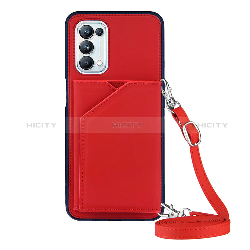 Custodia Lusso Pelle Cover Y02B per Oppo A74 5G Rosso