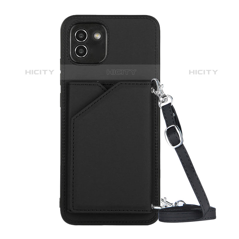 Custodia Lusso Pelle Cover Y02B per Samsung Galaxy A03 Nero