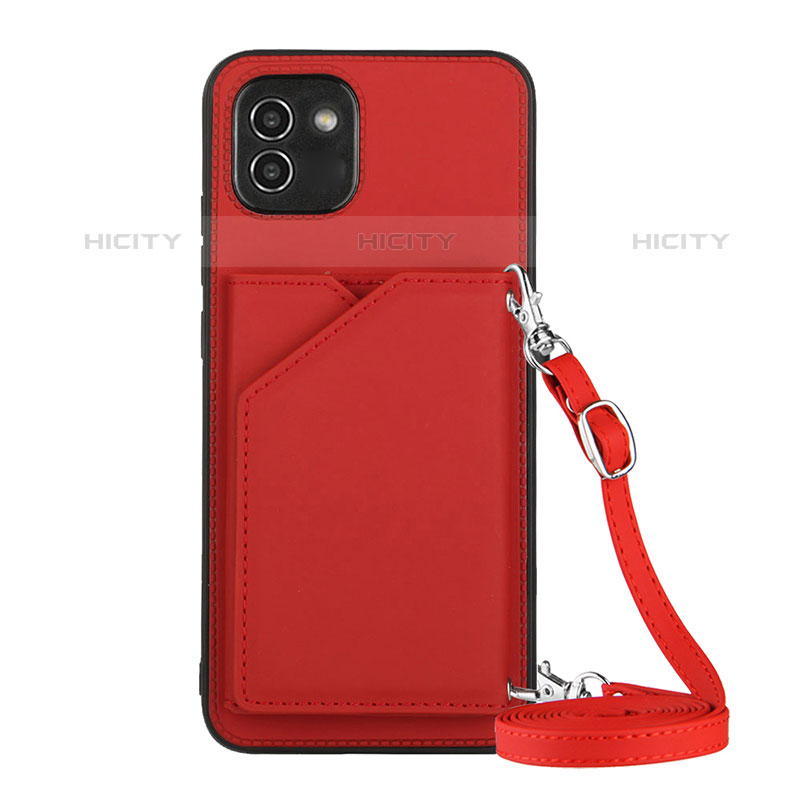 Custodia Lusso Pelle Cover Y02B per Samsung Galaxy A03 Rosso