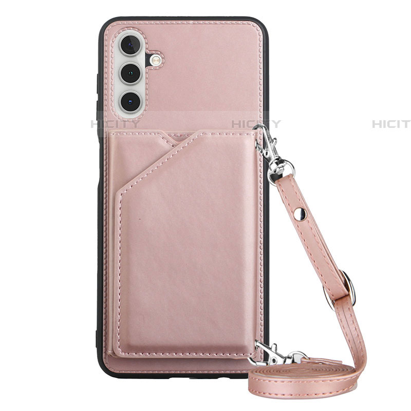 Custodia Lusso Pelle Cover Y02B per Samsung Galaxy A04s Oro Rosa