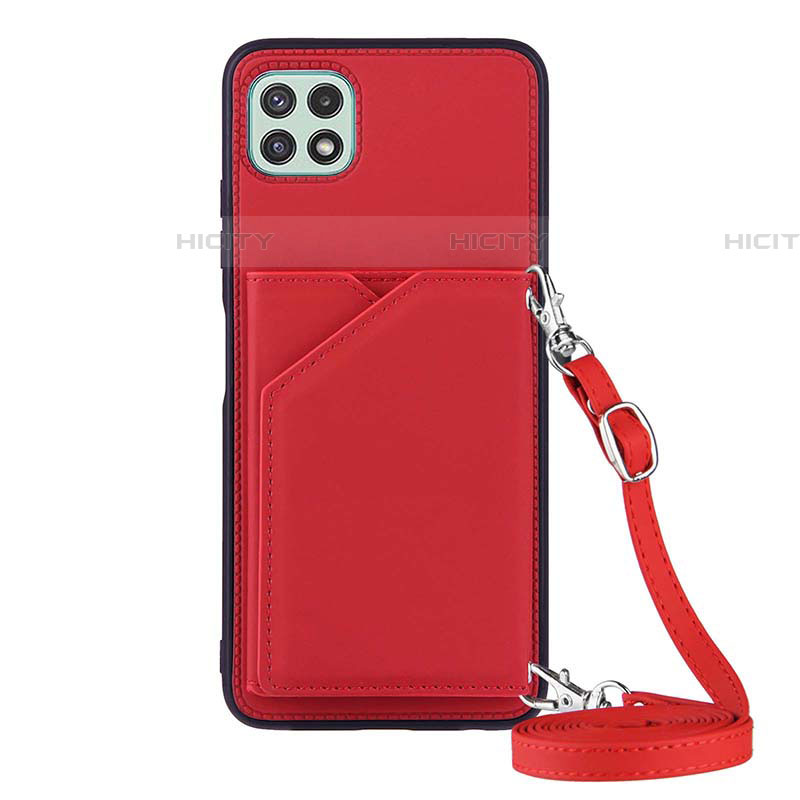 Custodia Lusso Pelle Cover Y02B per Samsung Galaxy F42 5G Rosso