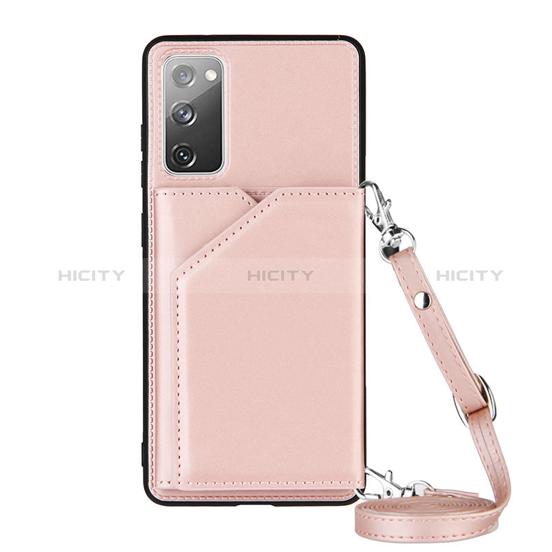 Custodia Lusso Pelle Cover Y02B per Samsung Galaxy S20 FE 4G Oro Rosa