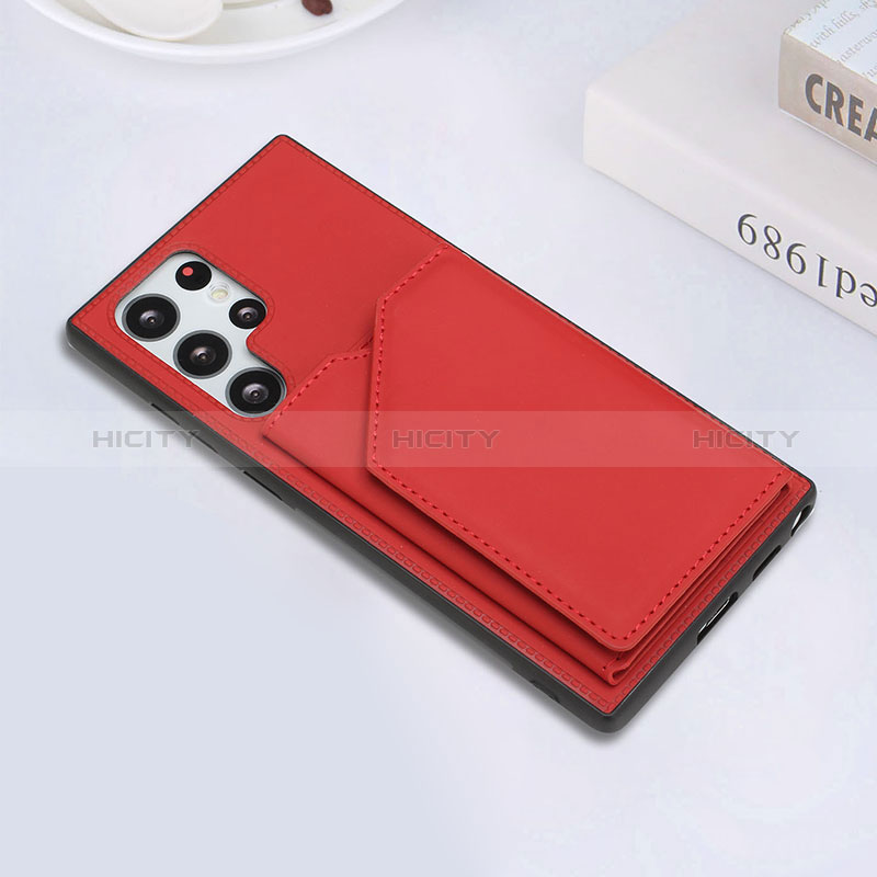 Custodia Lusso Pelle Cover Y02B per Samsung Galaxy S24 Ultra 5G Rosso