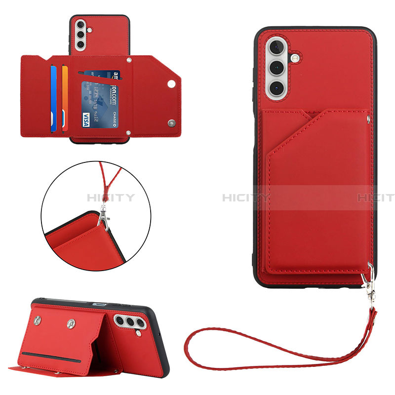 Custodia Lusso Pelle Cover Y03B per Samsung Galaxy A13 5G Rosso