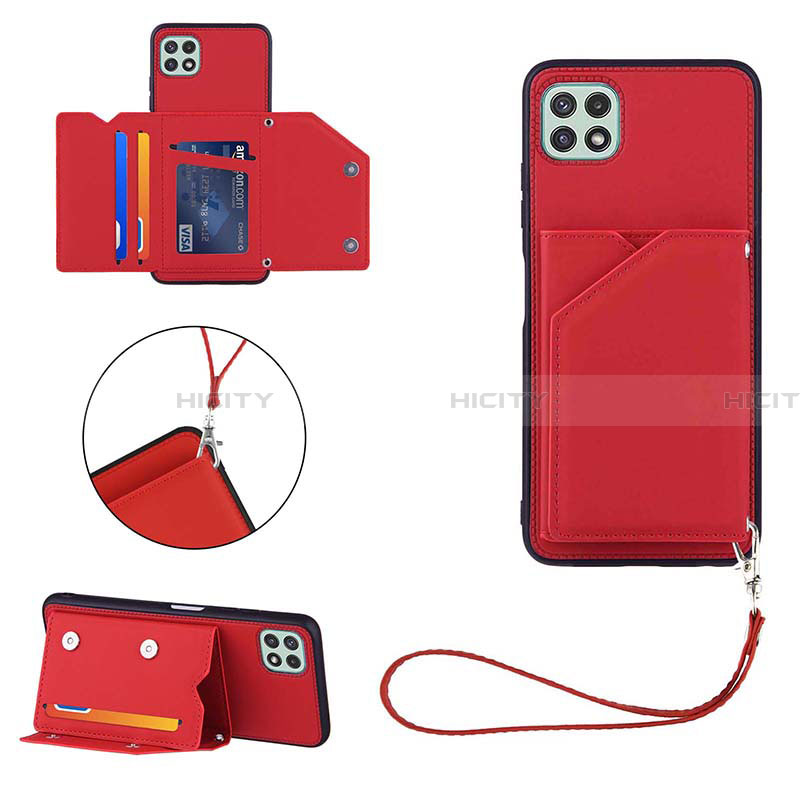 Custodia Lusso Pelle Cover Y03B per Samsung Galaxy A22 5G Rosso