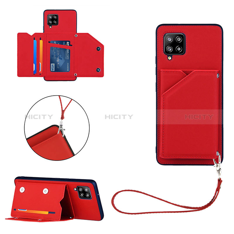 Custodia Lusso Pelle Cover Y03B per Samsung Galaxy A42 5G Rosso