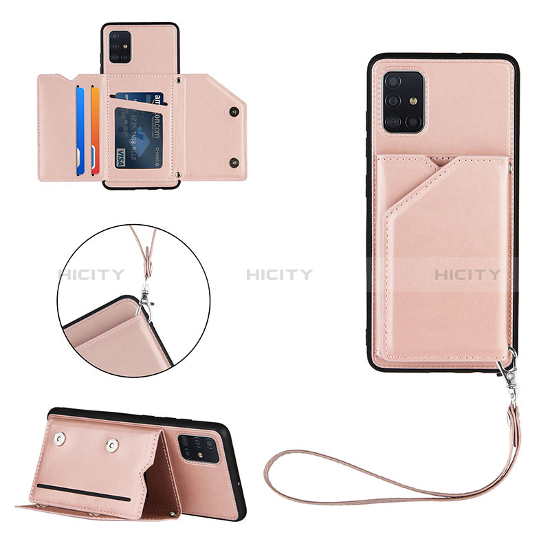 Custodia Lusso Pelle Cover Y03B per Samsung Galaxy A51 4G Oro Rosa