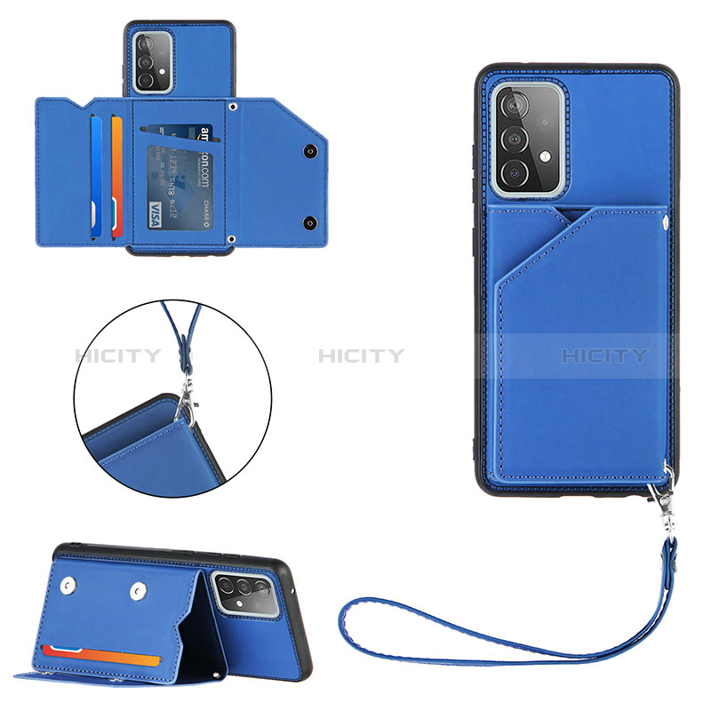 Custodia Lusso Pelle Cover Y03B per Samsung Galaxy A52s 5G Blu