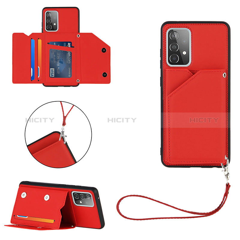 Custodia Lusso Pelle Cover Y03B per Samsung Galaxy A52s 5G Rosso