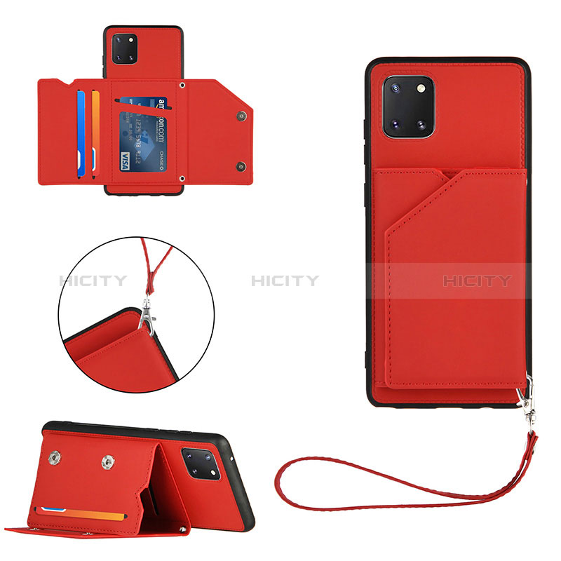 Custodia Lusso Pelle Cover Y03B per Samsung Galaxy A81 Rosso