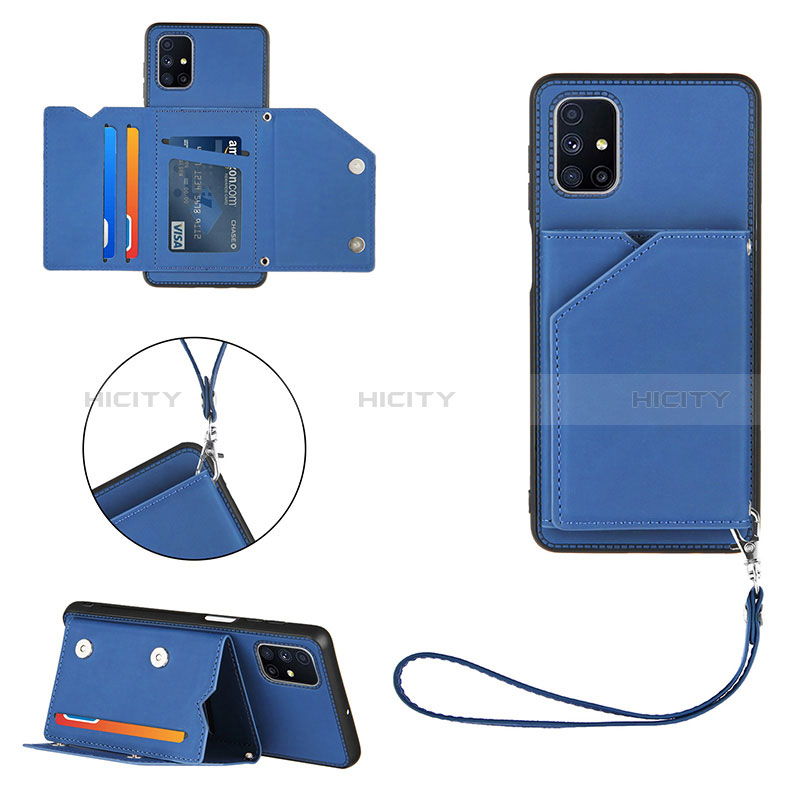 Custodia Lusso Pelle Cover Y03B per Samsung Galaxy M51 Blu