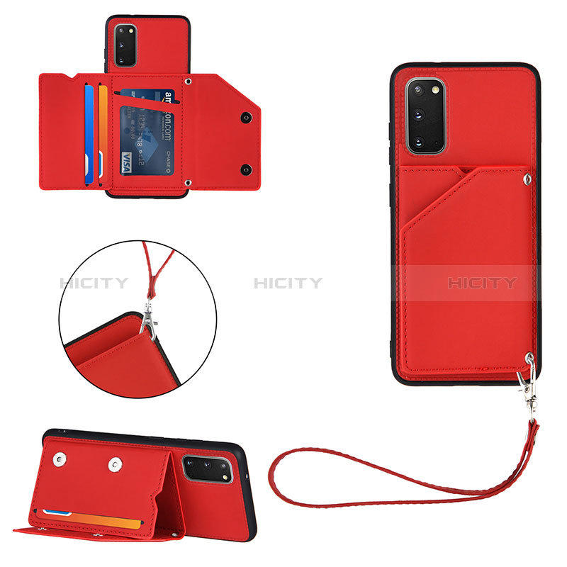 Custodia Lusso Pelle Cover Y03B per Samsung Galaxy S20 5G Rosso