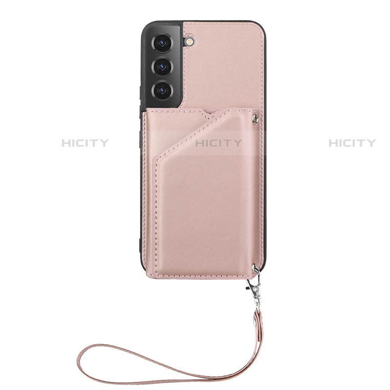 Custodia Lusso Pelle Cover Y03B per Samsung Galaxy S21 5G Oro Rosa