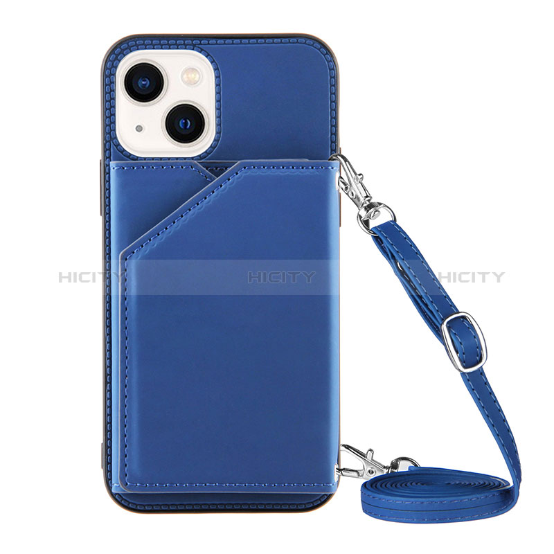 Custodia Lusso Pelle Cover Y04B per Apple iPhone 13 Blu