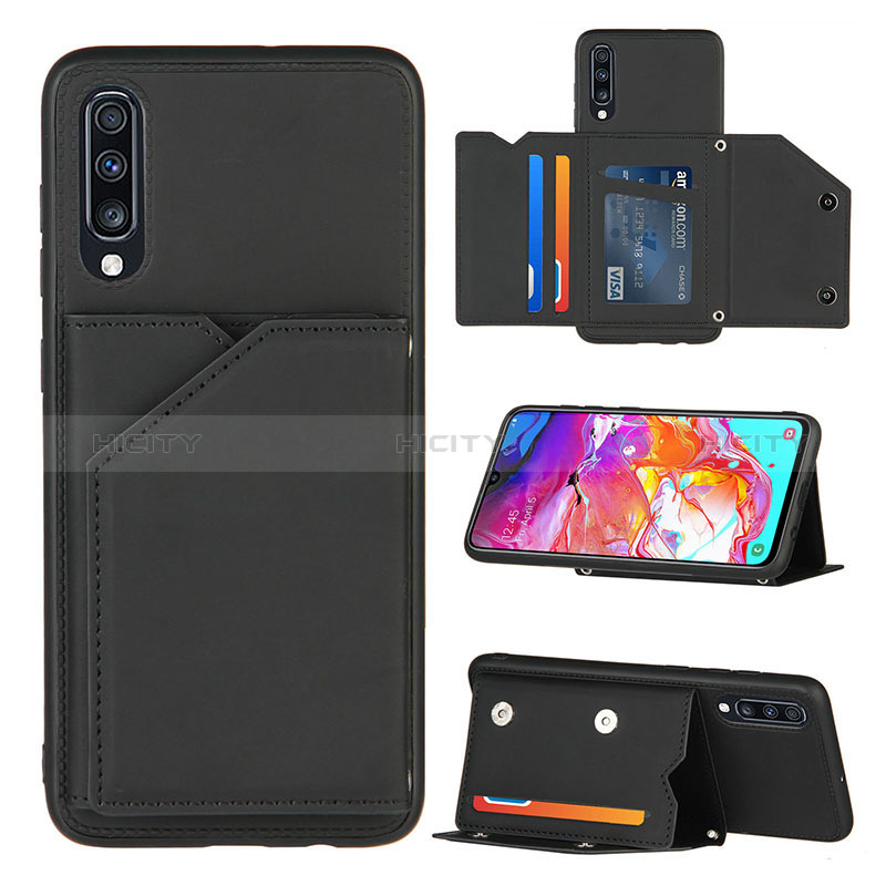 Custodia Lusso Pelle Cover Y04B per Samsung Galaxy A70 Nero