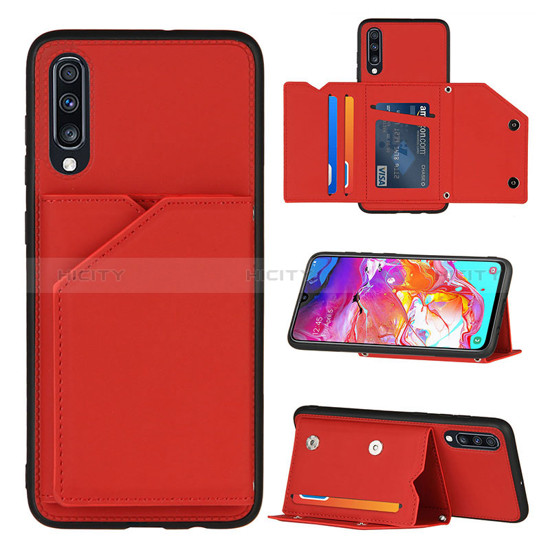 Custodia Lusso Pelle Cover Y04B per Samsung Galaxy A70 Rosso