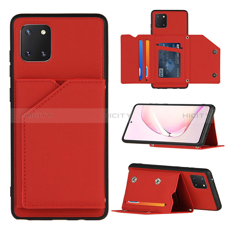 Custodia Lusso Pelle Cover Y04B per Samsung Galaxy A81 Rosso