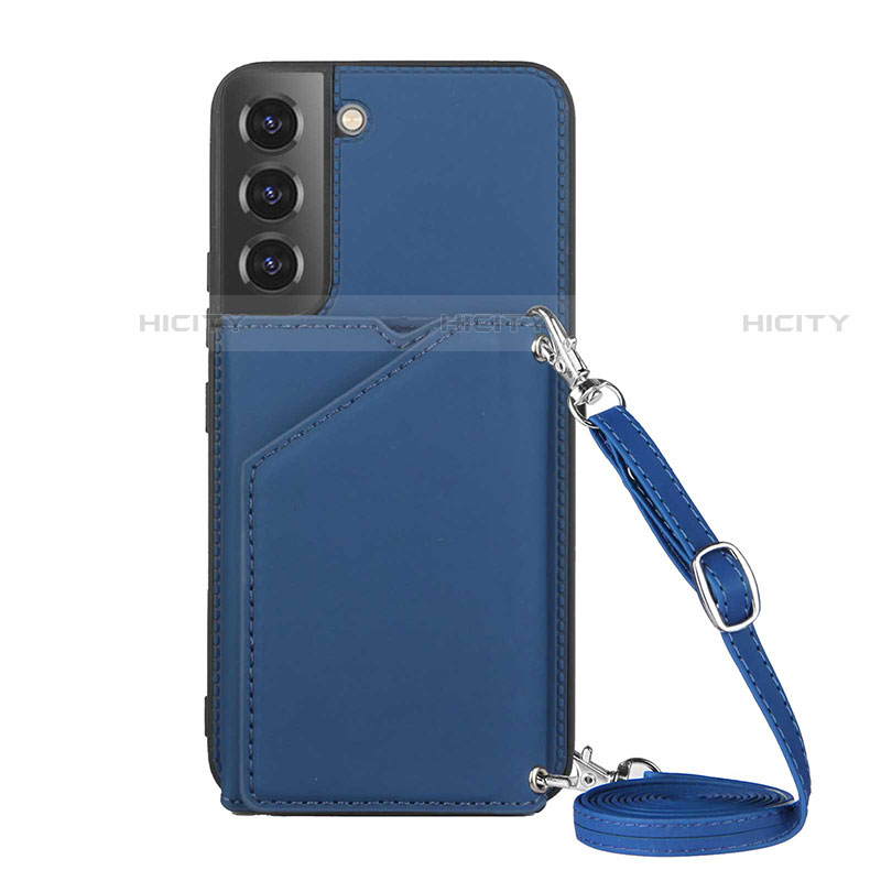 Custodia Lusso Pelle Cover Y04B per Samsung Galaxy S22 Plus 5G Blu