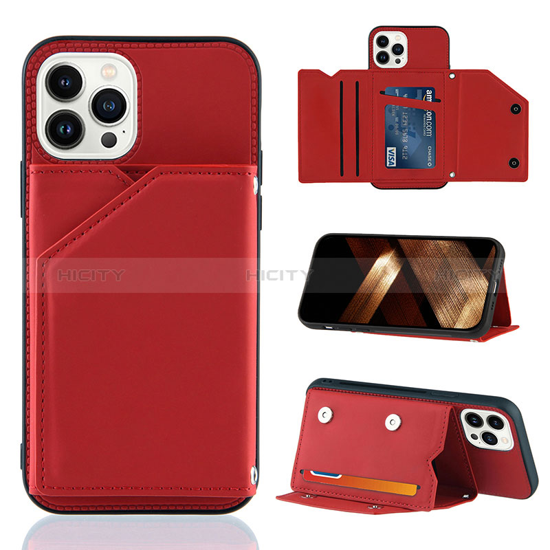 Custodia Lusso Pelle Cover Y05B per Apple iPhone 14 Pro Rosso